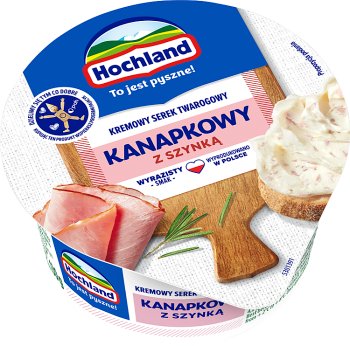 Hochland Kremowy serek twarogowy kanapkowy z szynką