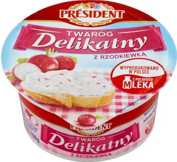 Präsident Zarter Hüttenkäse mit Rettich  