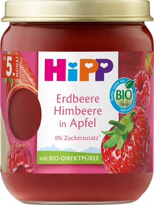 HiPP BIO Jabłka z truskawkami i  malinami dla niemowląt