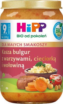 HiPP Bulgur with vegetables, chickpeas and beef BIO 