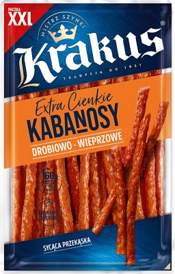 Krakus Extra cienkie kabanosy  drobiowo-wieprzowe