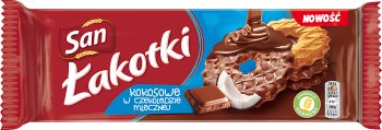 San Łakotki Coconut biscuits in milk chocolate 