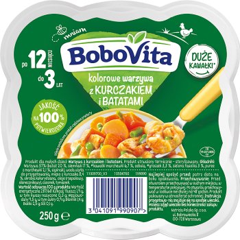 BoboVita Kolorowe warzywa z kurczakiem i batatami
